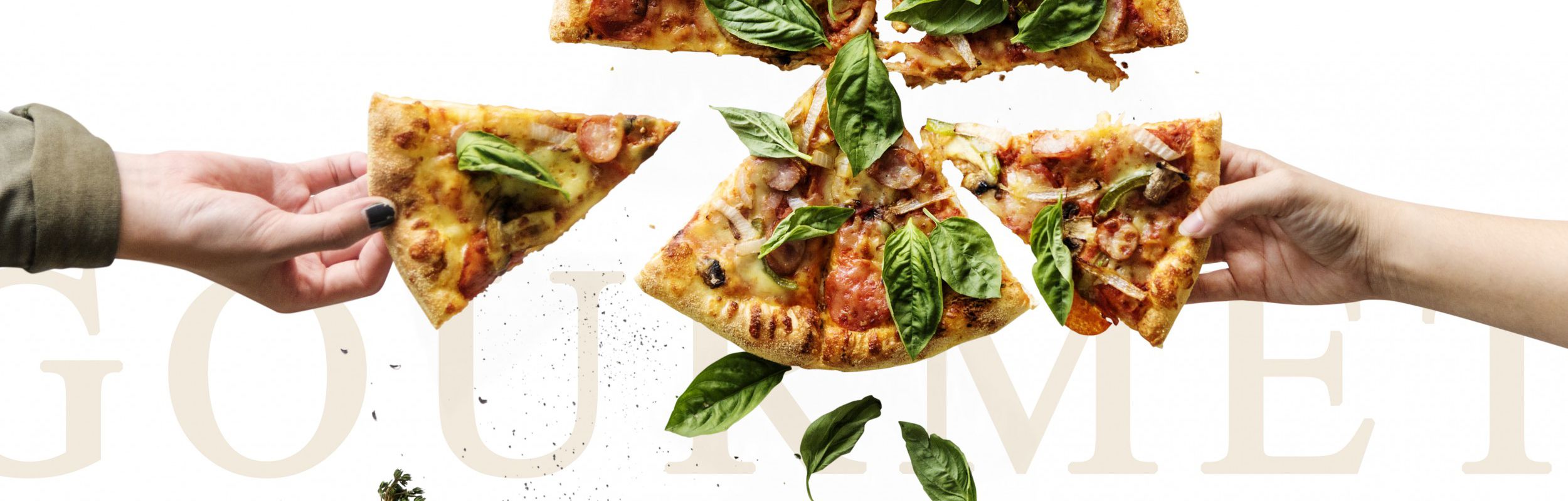 Pizze e pinse gourmet con ingredienti di stagione da gustare a casa tua.  